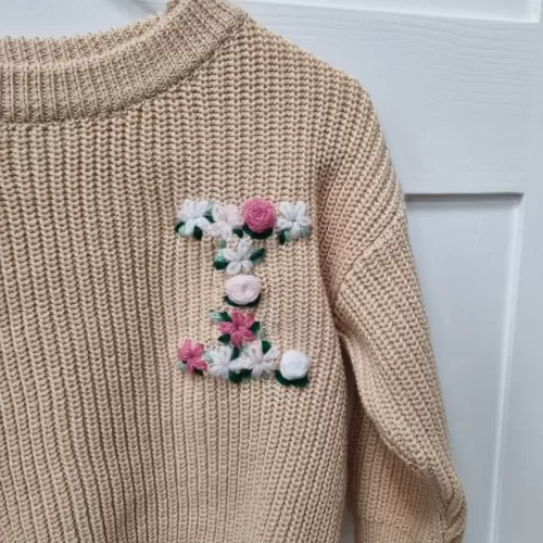 Small Floral Initial Jumper